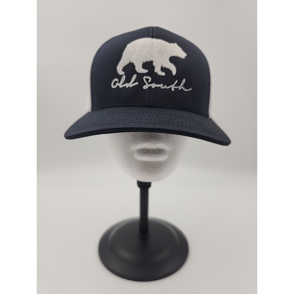 Old South Bear Walking Mens Snapback Trucker Hat‎ - Black/White Pacific Headwear